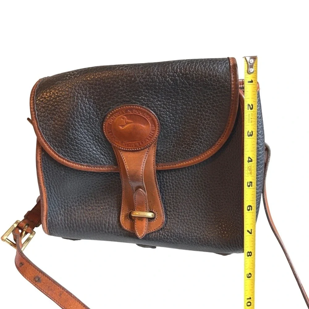 Dooney & Bourke All Weather Leather Vintage Navy‎  Crossbody Bag Brass Duck Fob